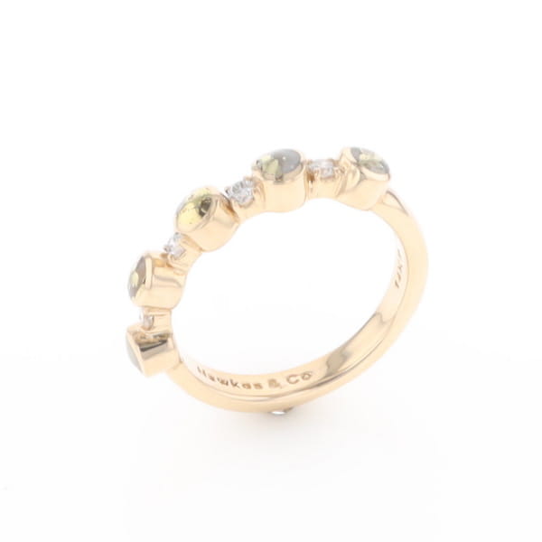 Gold Quartz Circle Inlay Wedding Band - G2