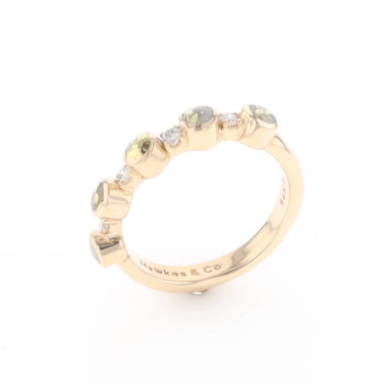 Gold Quartz Circle Inlay Wedding Band - G2