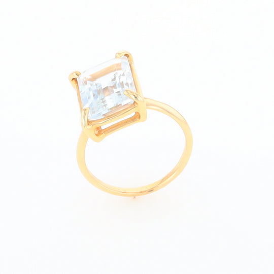 Emerald Cut Blue Topaz Ring