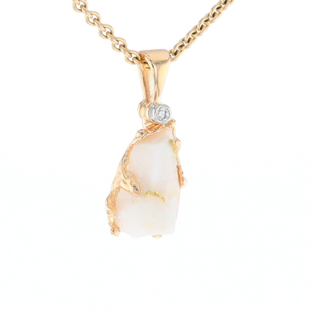 Rough Gold Quartz Freeform Pendant