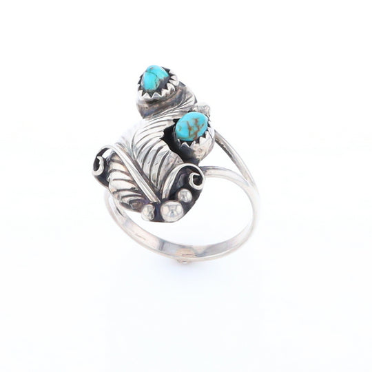 Native Turquoise Feather Ring