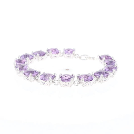Amethyst Bracelet With Silver Filigree