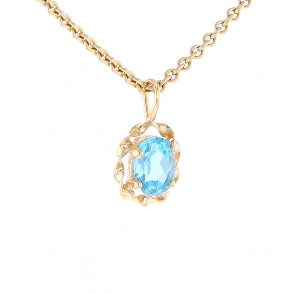 Blue Topaz Twisted Frame Pendant