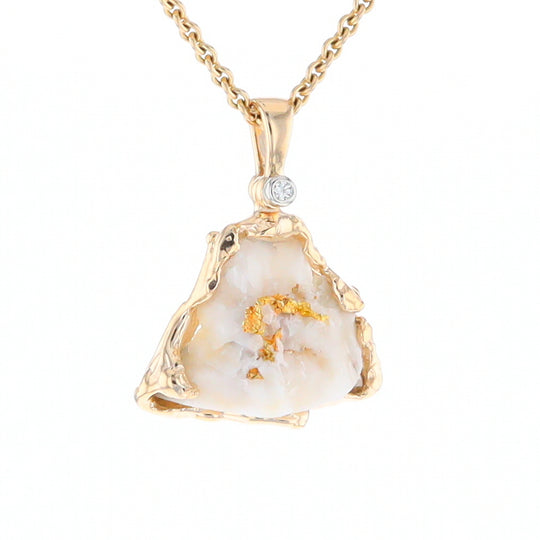 Rough Gold Quartz Free Form Pendant