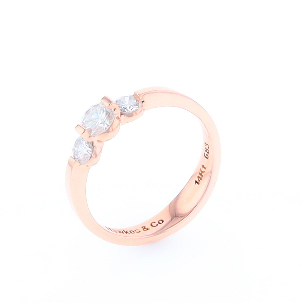 Rose Gold Three-Stone Engagement Ring