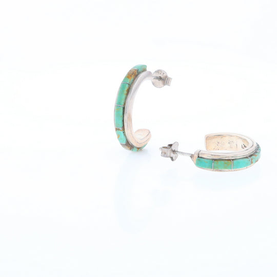 Turquoise Semi-Hoop Earrings