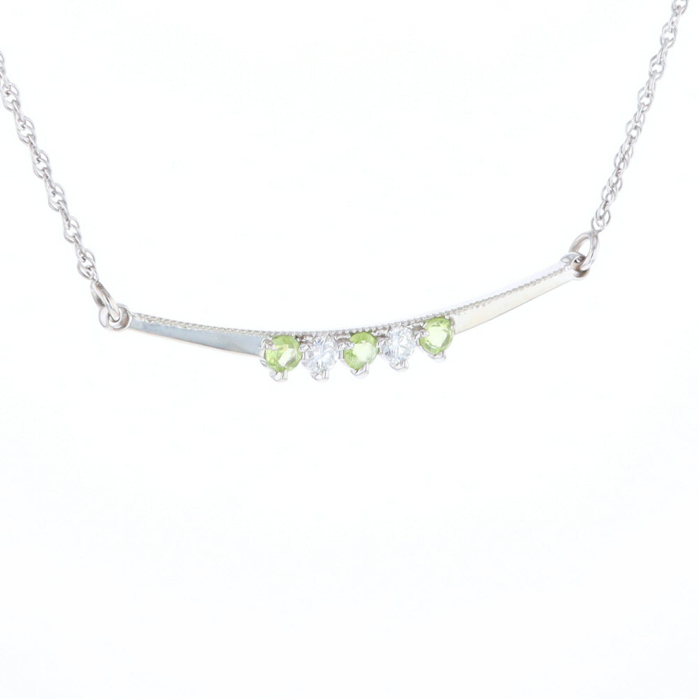 Peridot & Diamond Mother's Necklace