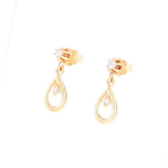 Dangle Teardrop Diamond Earrings