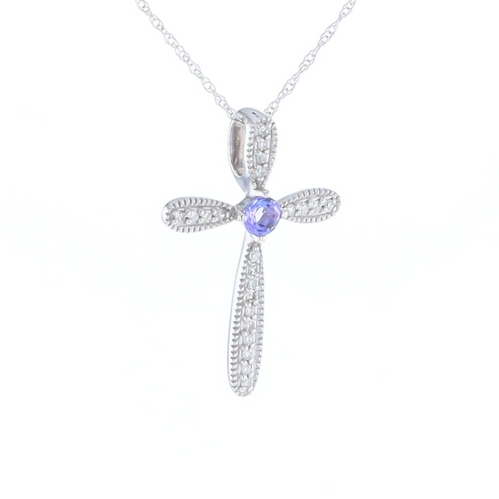Tanzanite Cross Necklace