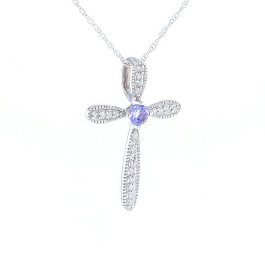 Tanzanite Cross Necklace