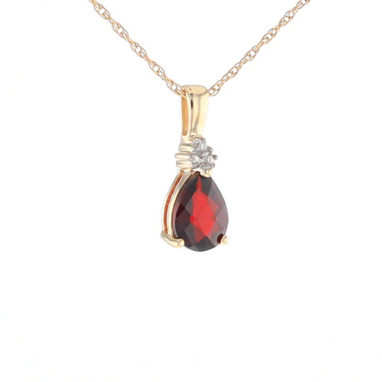 Pear Checkered Garnet Pendant