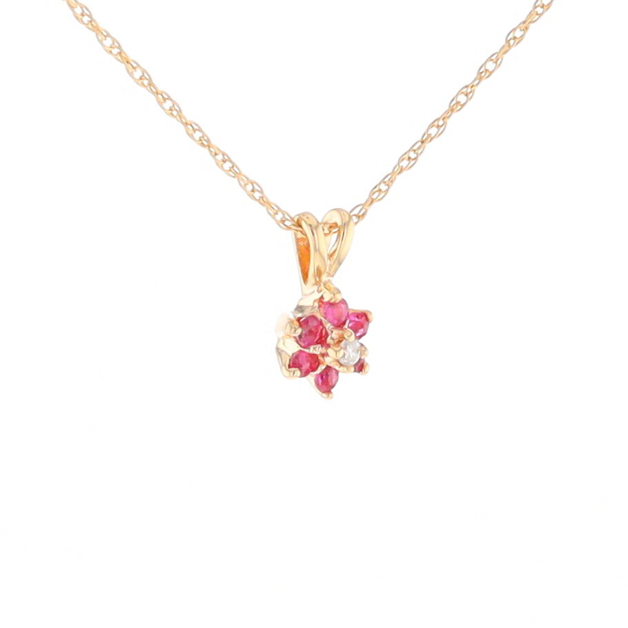 Ruby Flower Pendant