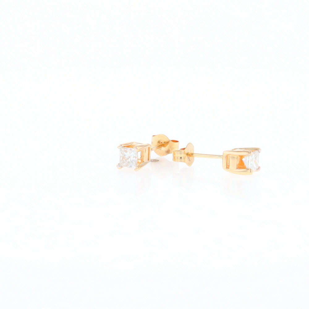 0.48ctw Princess Cut Diamond Studs