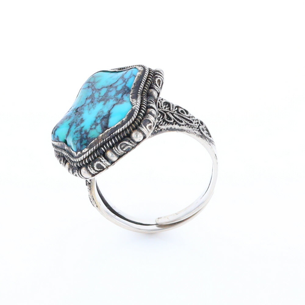 Adjustable Star Shaped Turquoise Ring