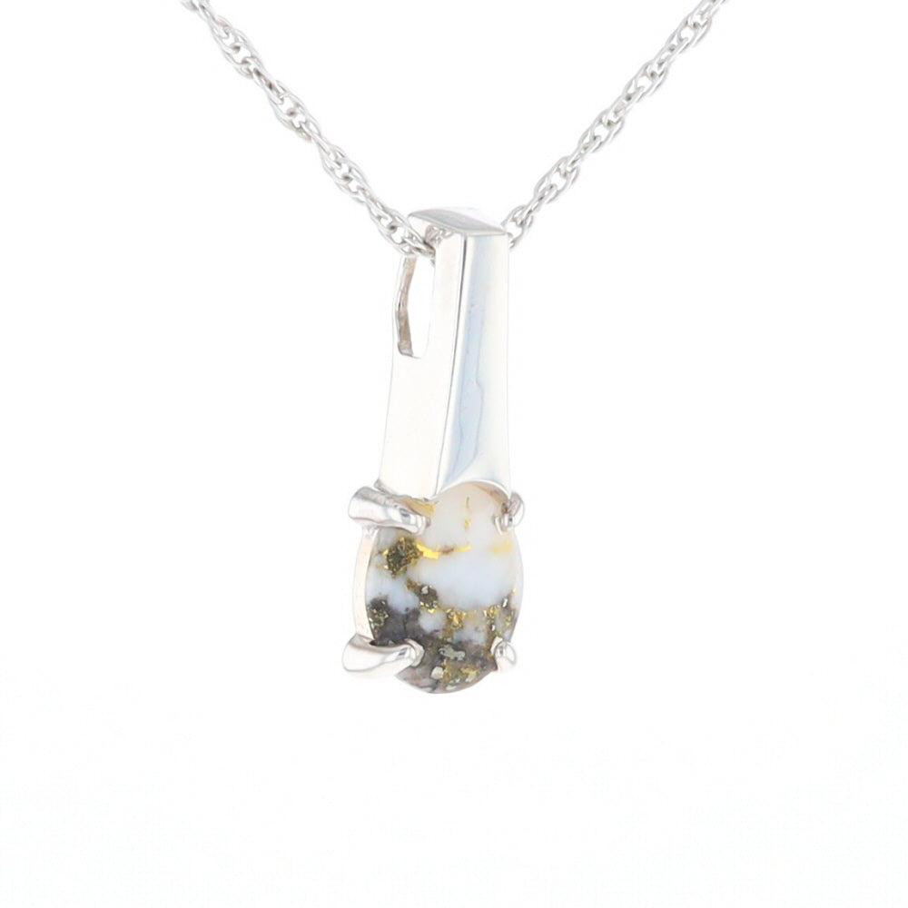 Gold Quartz Cabochon Pendant