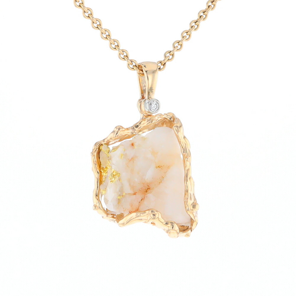 Rough Gold Quartz Freeform Pendant