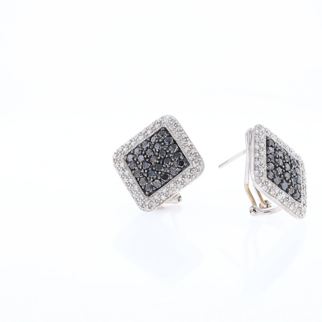 Pavé Black and White Diamond Earrings