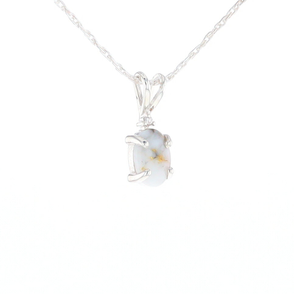 Gold Quartz Cabochon Necklace