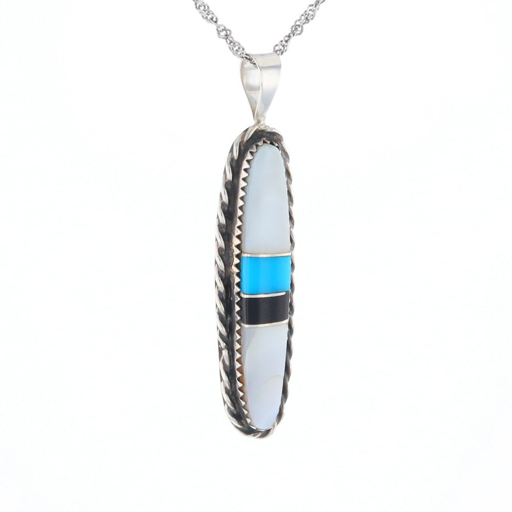 Multi Stone Inlaid Pendant