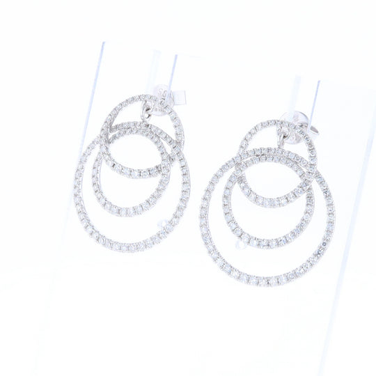 Diamond Circle Dangle Earrings