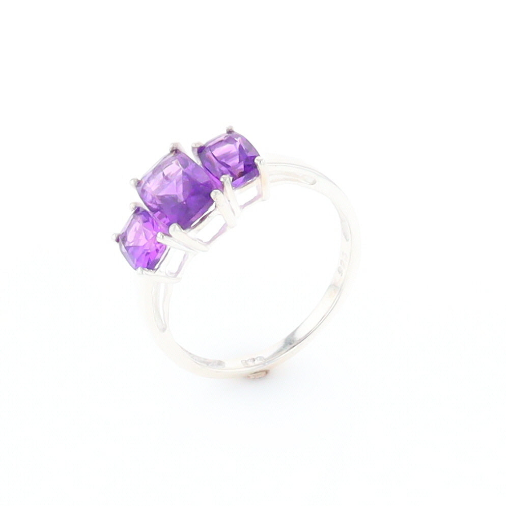 3-Stone Amethyst Ring