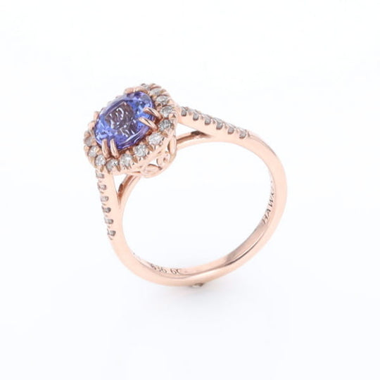 Rose Gold Tanzanite Halo Ring