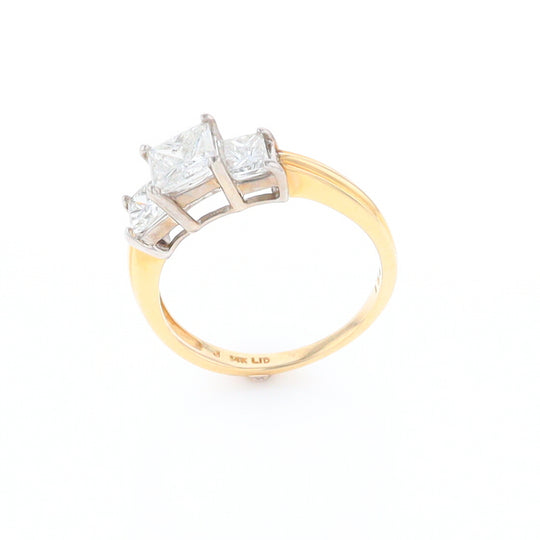 Two-Tone Princess Cut Diamond Engagement Ring