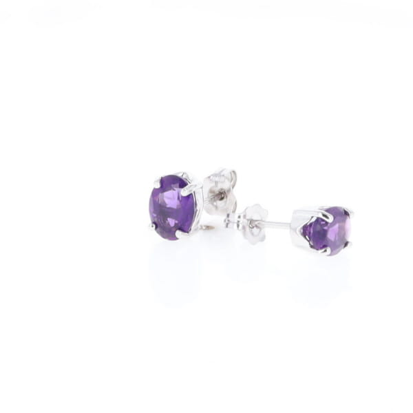 Oval Amethyst Stud Earrings