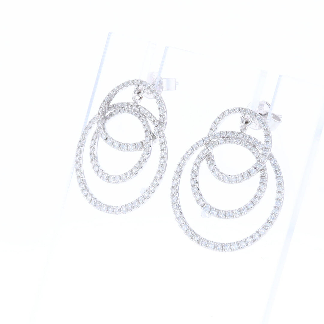 Diamond Circle Dangle Earrings