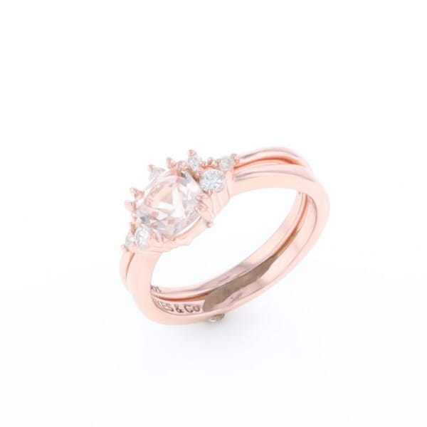 Two Ring Morganite Wedding Set
