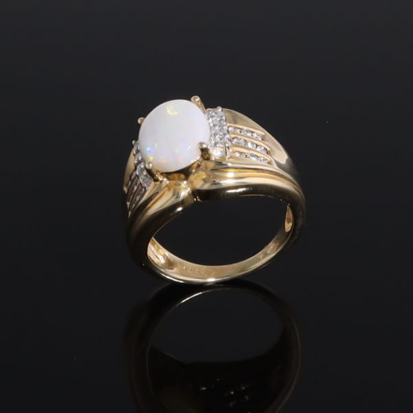Opal Diamond Channels Ring