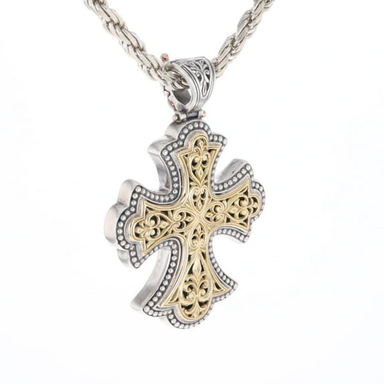 Sterling and 18K Gold Konstantino Cross Pendant