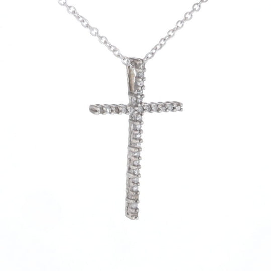 Thin Diamond Cross Necklace