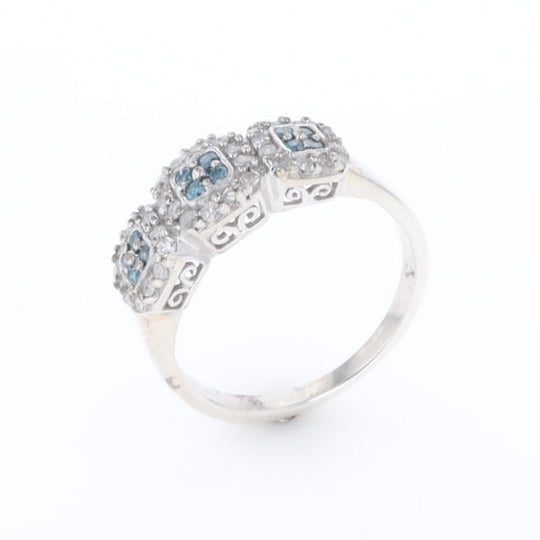 Triple Diamond Halo Ring