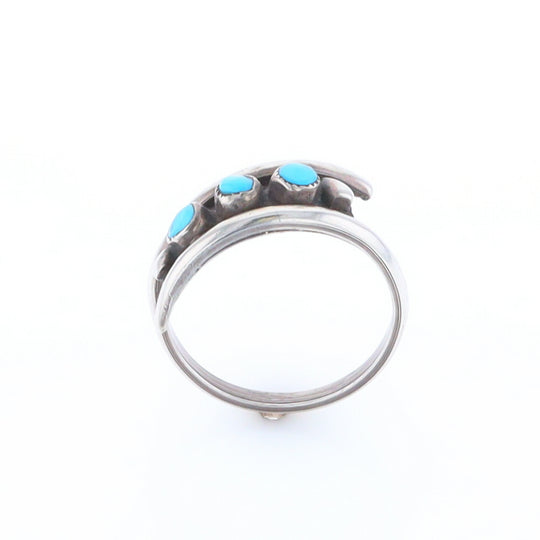 Round Turquoise Row Bypass Ring