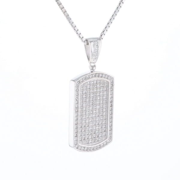 Cubic Zirconia Dog Tag Necklace