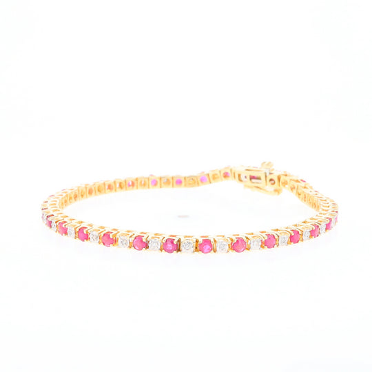 Ruby and Diamond Tennis Bracelet