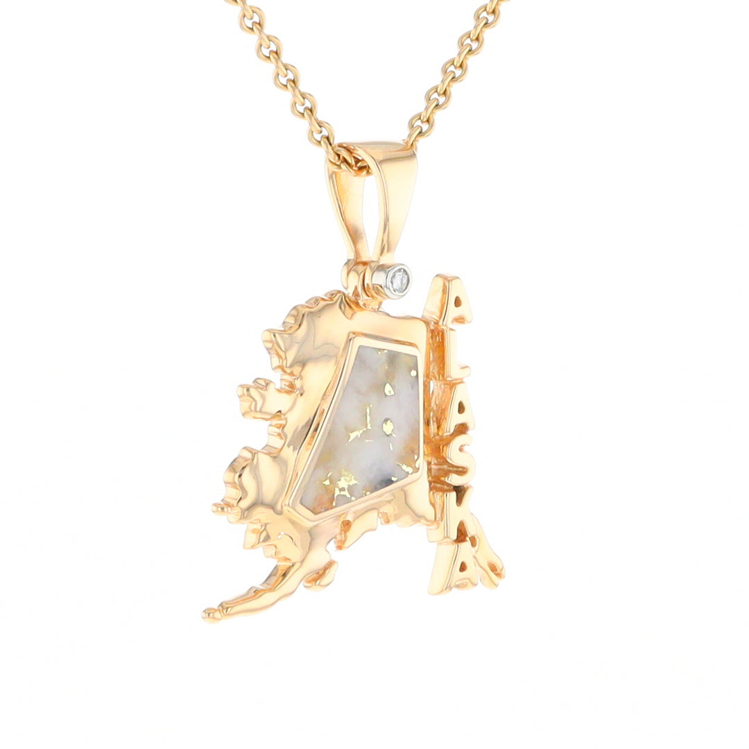 Alaska Gold Quartz Inlaid Pendant