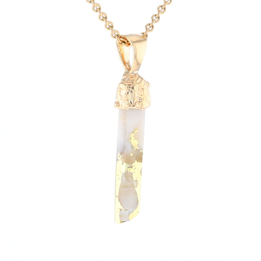 Gold Quartz Free Form Pendant