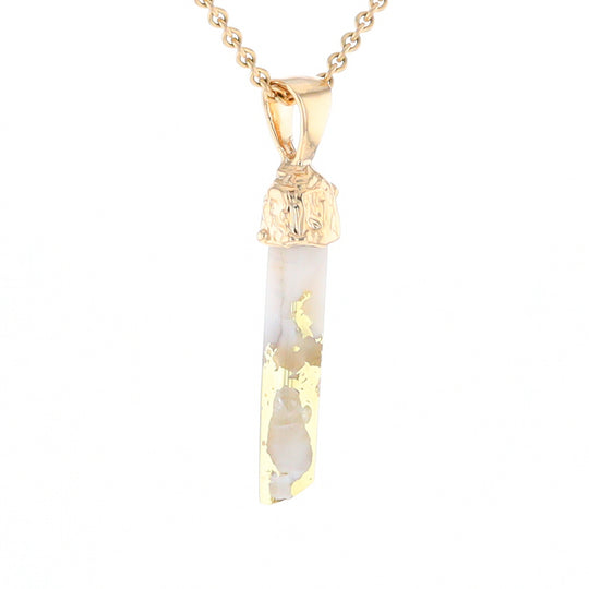 Gold Quartz Free Form Pendant