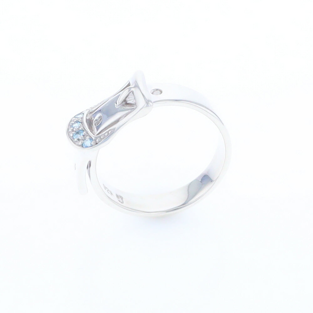 Silver Blue Topaz Belt Ring