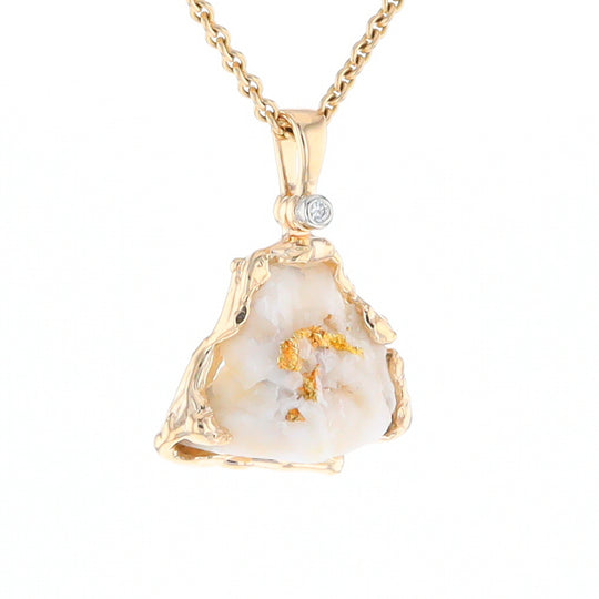 Rough Gold Quartz Free Form Pendant