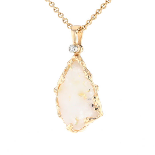 Gold Quartz Freeform Pendant  (G2)