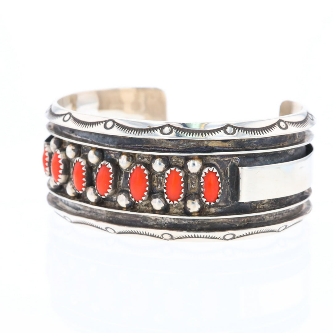 Jackie Singer Navajo Coral Cuff Bracelet