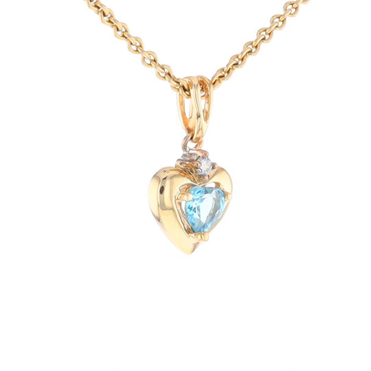 Blue Topaz Heart Pendant