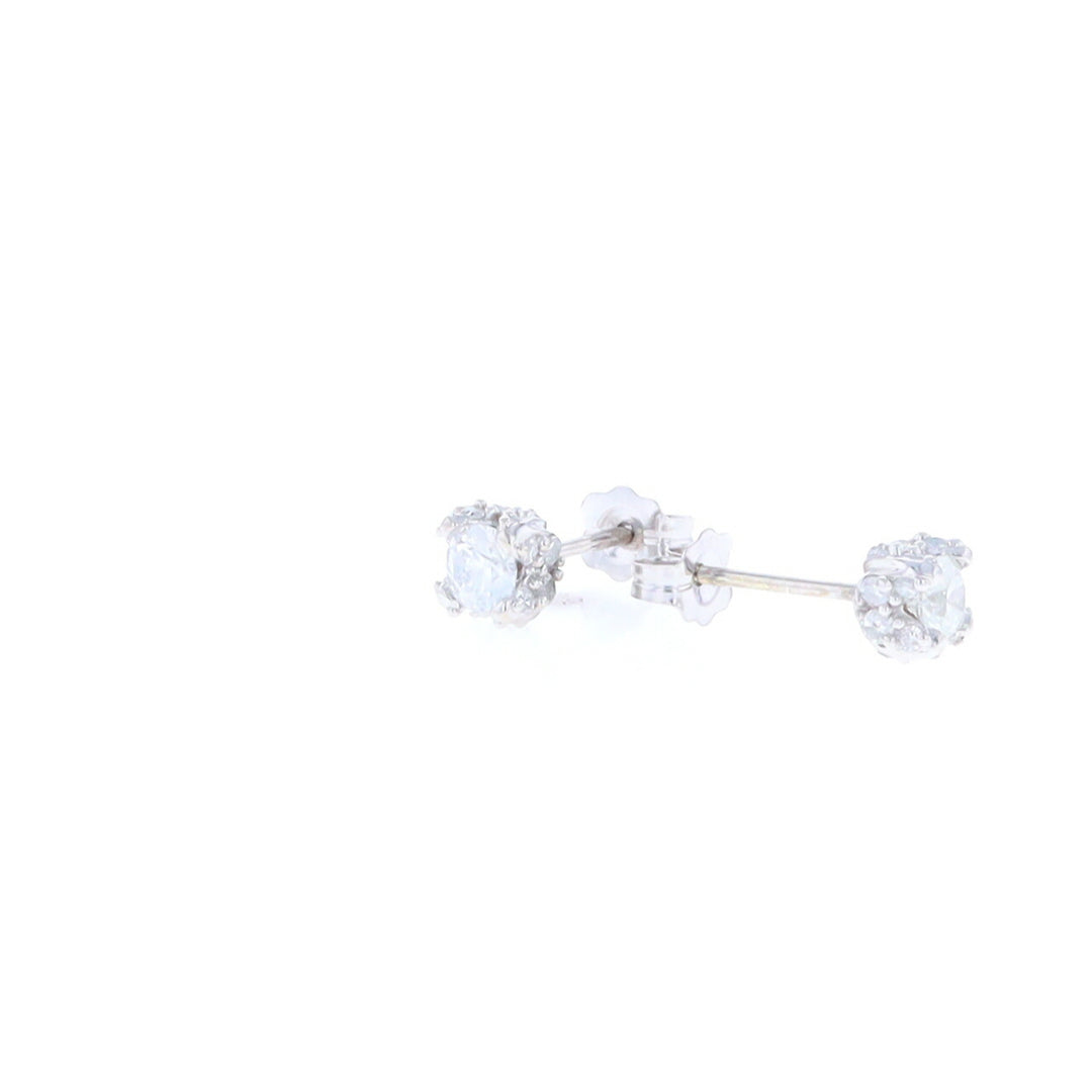 0.54ctw Diamond Cluster Stud Earrings