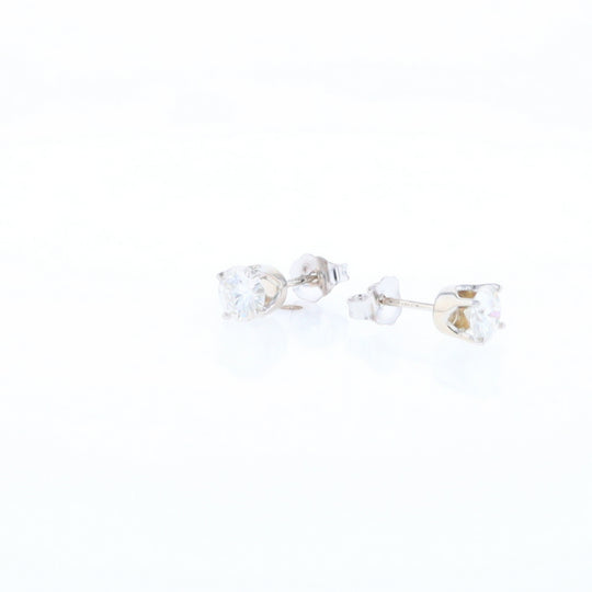 Moissanite Solitaire Stud Earrings