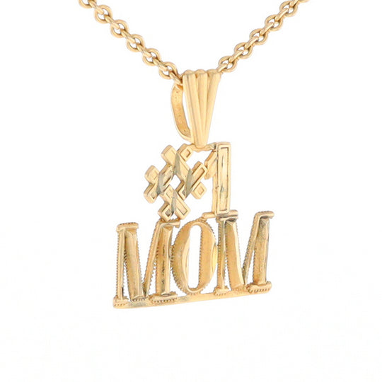 Yellow Gold #1 Mom Pendant