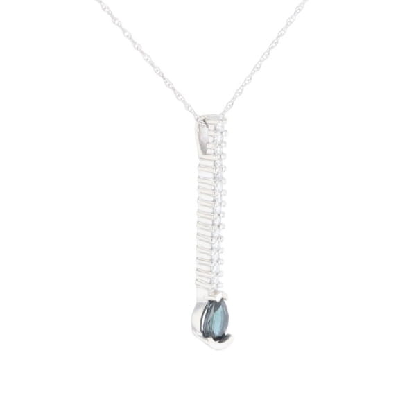 Pear Blue Sapphire Drop Pendant