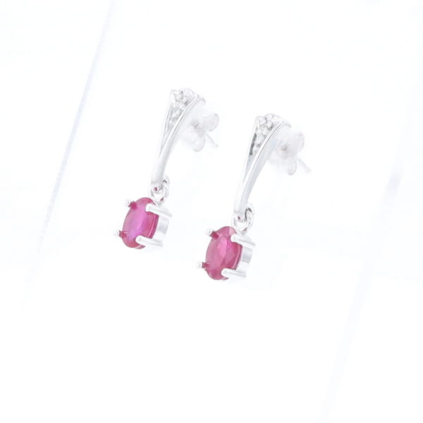 Oval Ruby Dangle Earrings